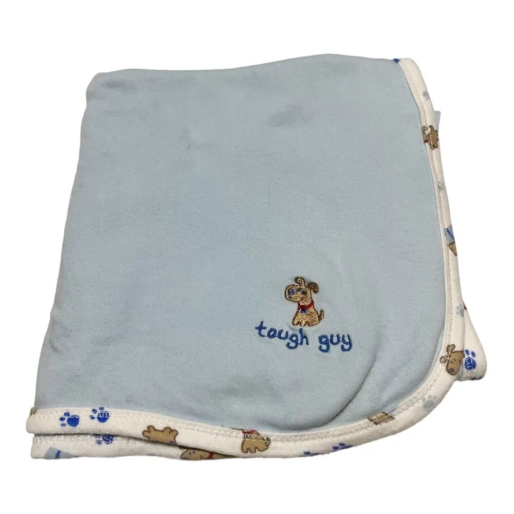 Luvable Friends Blue Dog Puppy Blanket “Tough Guy”